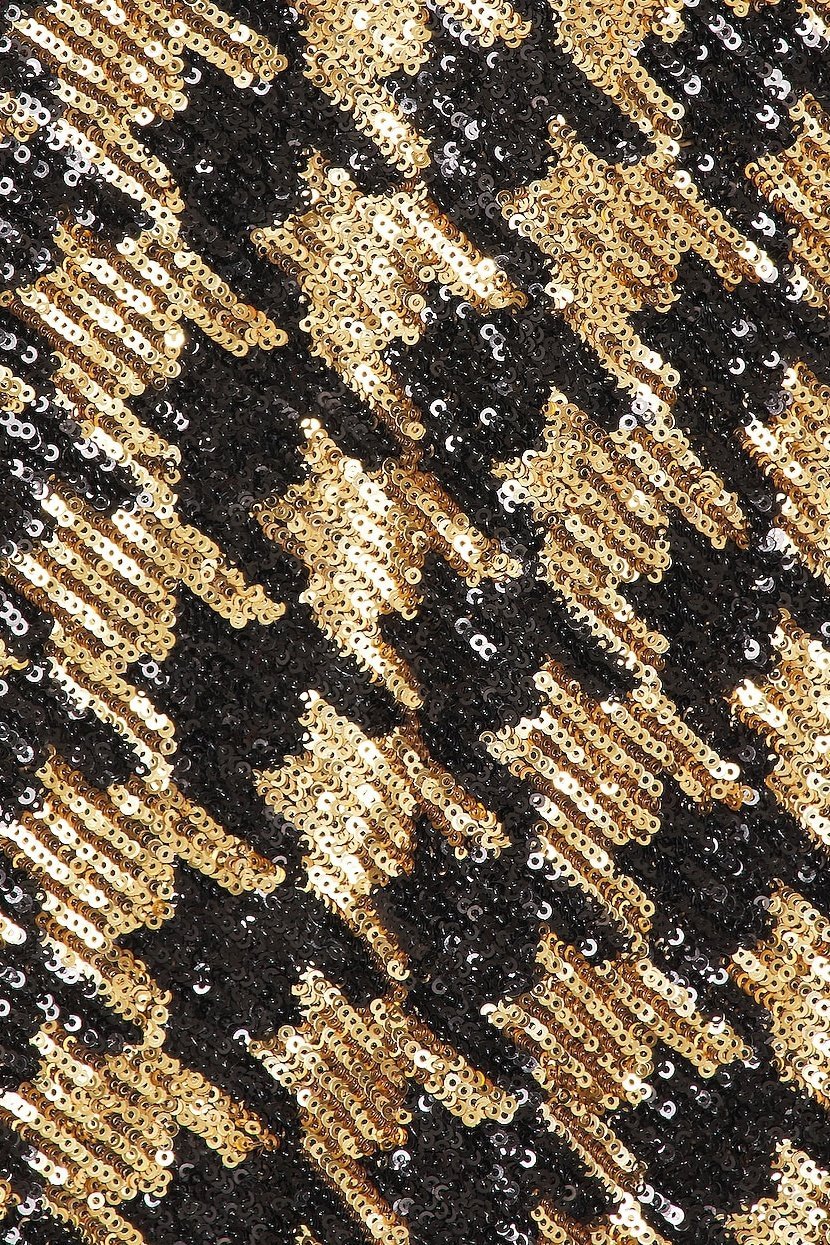 Rosalie Payetler Kazayağı Desenli Maxi Elbise