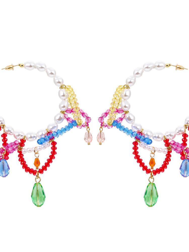 Rox Boncuklu Püskül Küpe