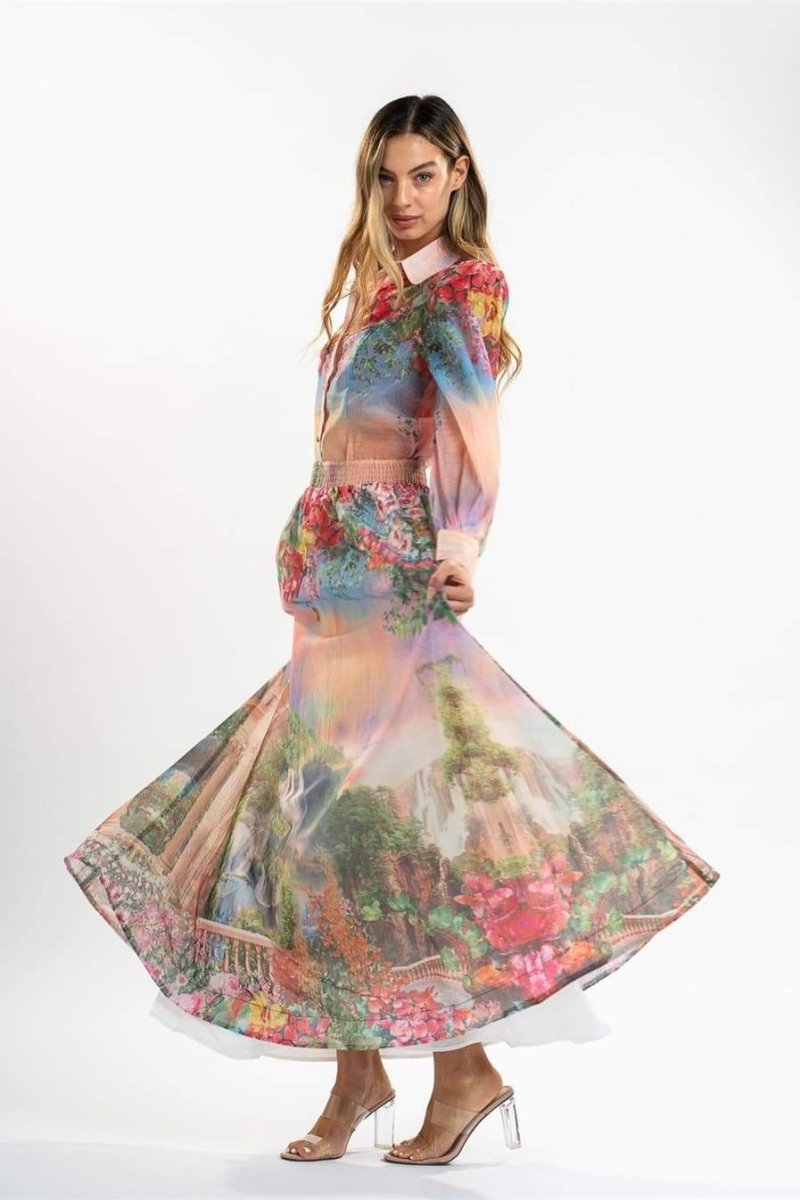 Roxanne Çiçek Baskılı Bluz Takım