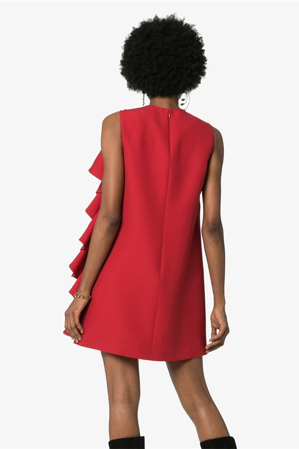 Clara Fırfırlı Kolsuz Mini Elbise