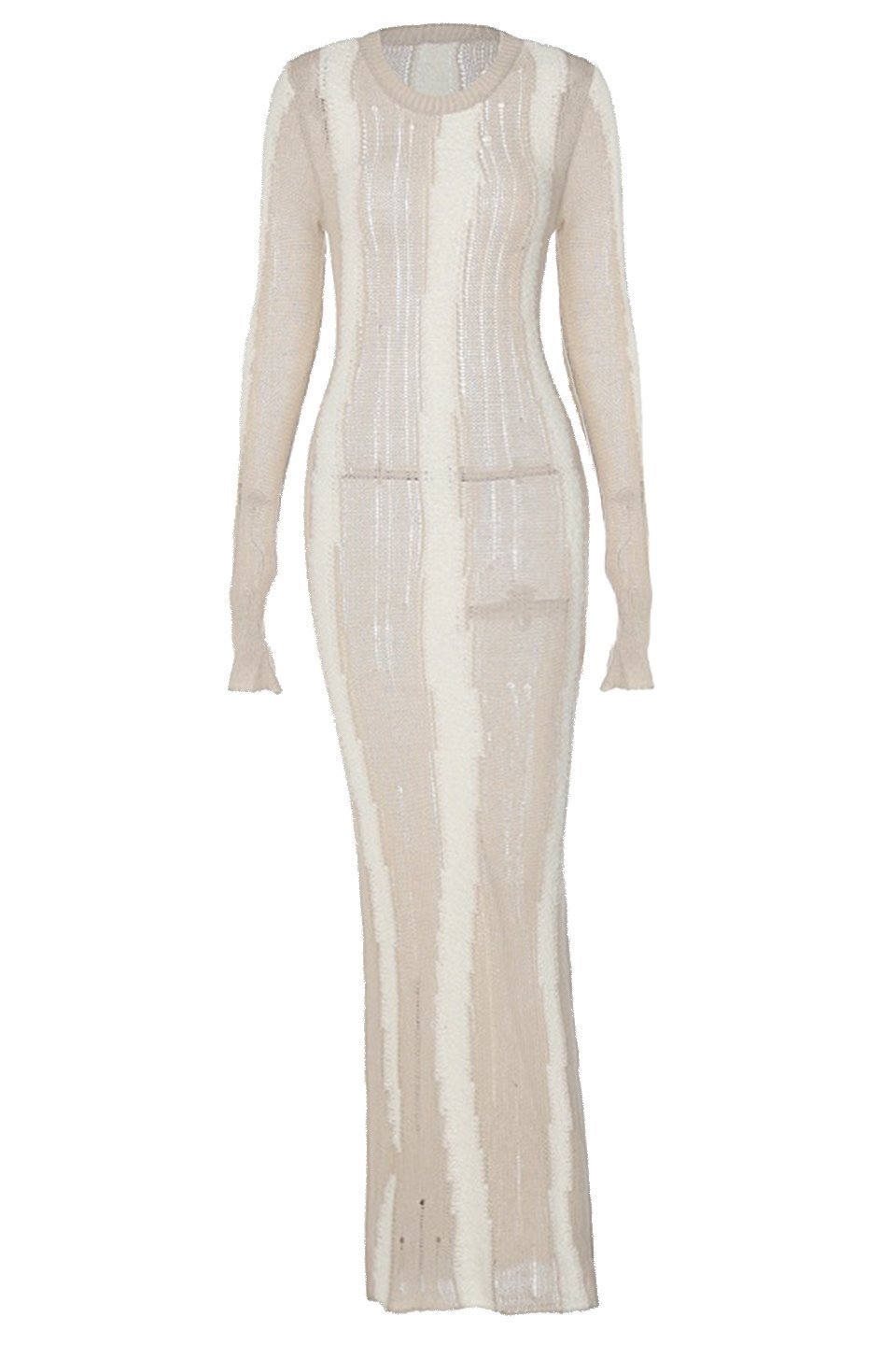 Ruth Splicing Dokulu Örgü Maxi Elbise