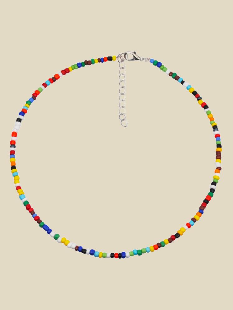 Sally Gökkuşağı Darı Boncuklu İnci Kolye Seti