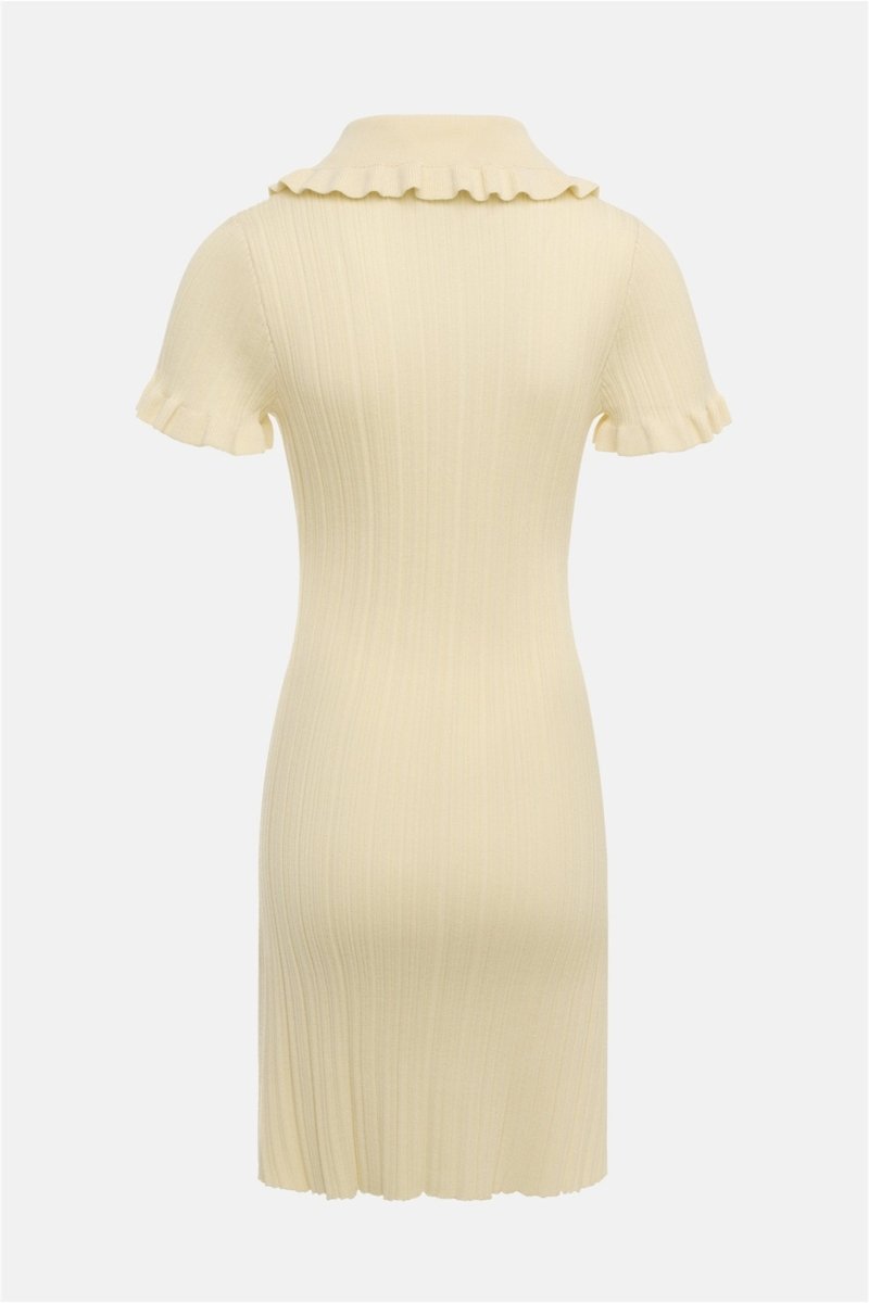 Salome Yaka Yaka Fırfırlı Triko Mini Elbise