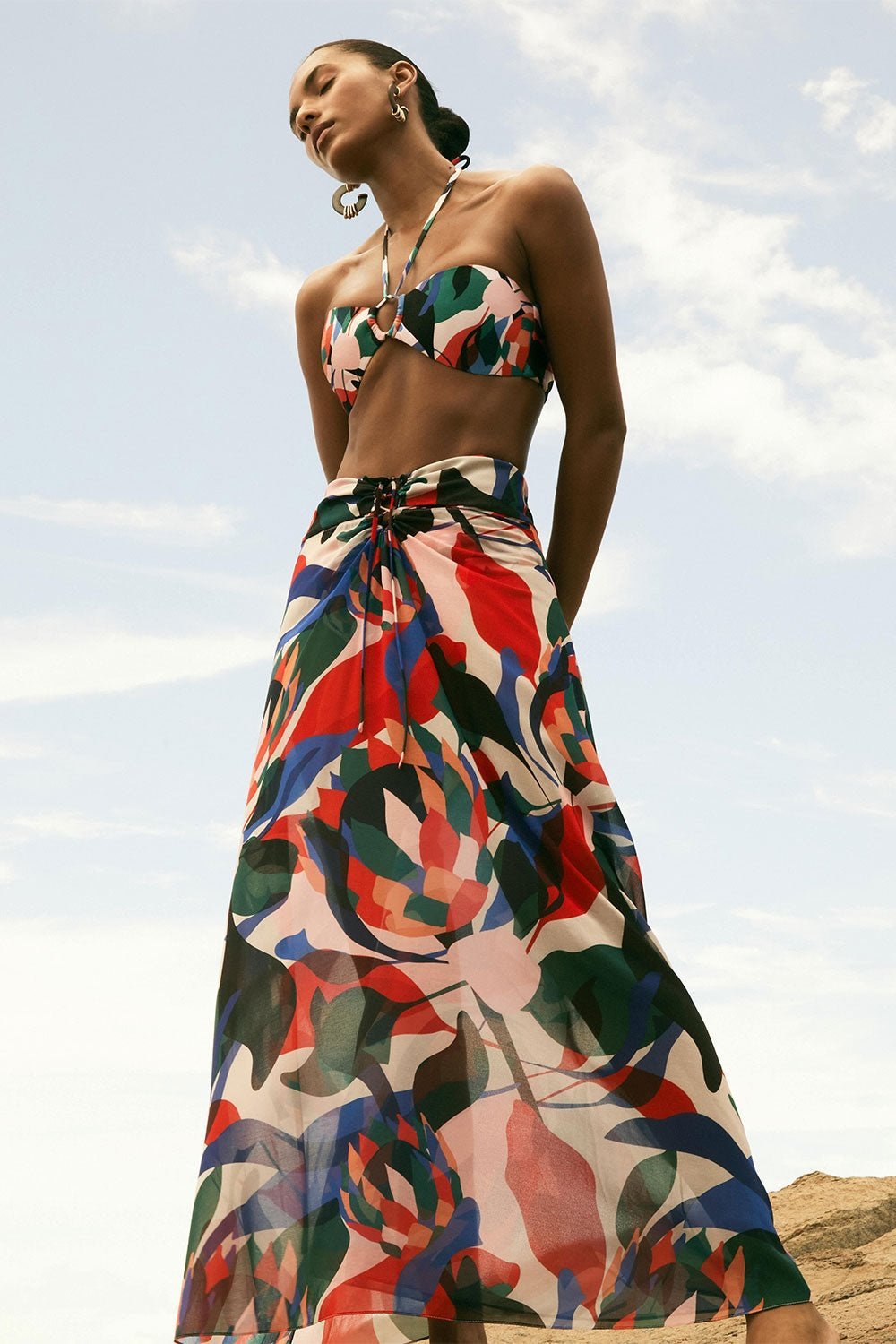 Sarah Boyundan Bağlamalı Üç Parçalı Yüzme Seti