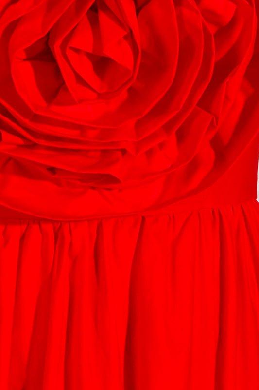 Oymalı Çiçek Straplez Maxi Elbise