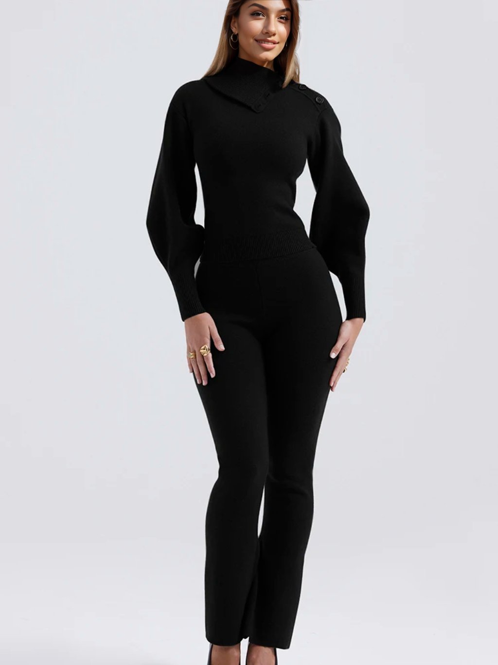 Sheila Yüksek Yaka Örgü Takım