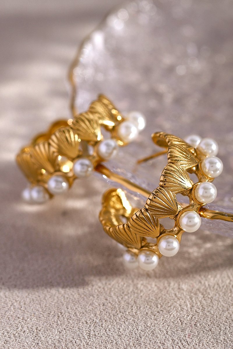 Kabuk İnci Halka Küpe