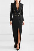 Simona Smokin Maxi Blazer Elbise