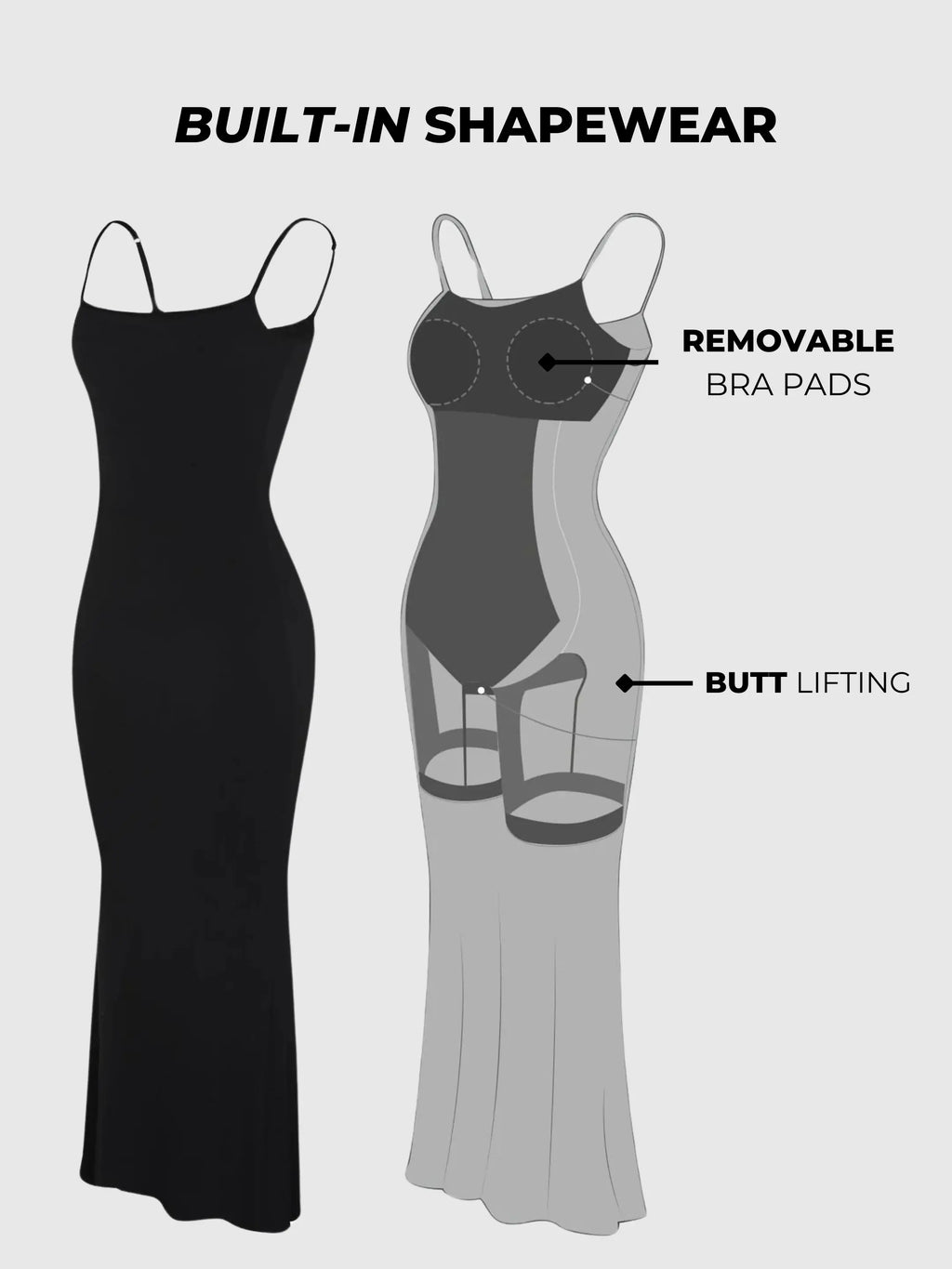 Kayma Shapewear maksi Elbise
