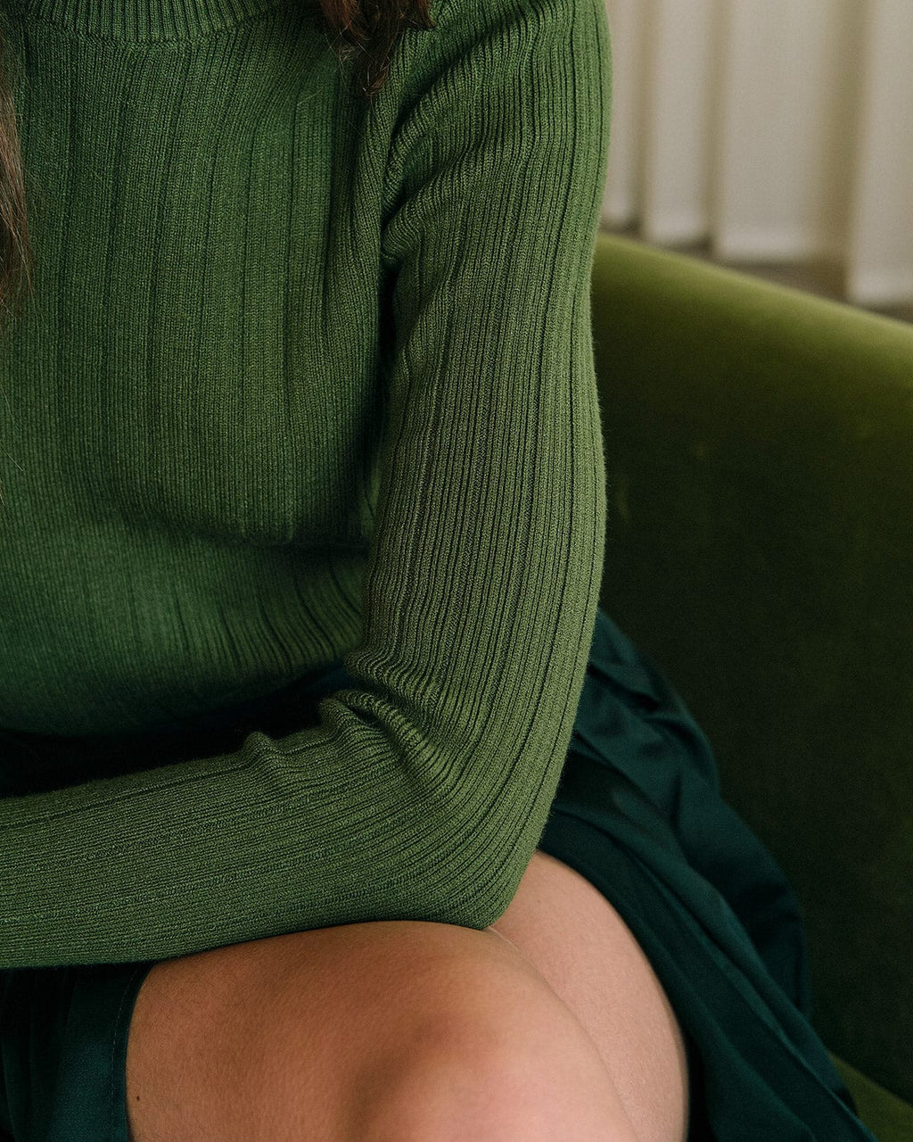 Yuvarlak Yaka Nervürlü Triko Kazak