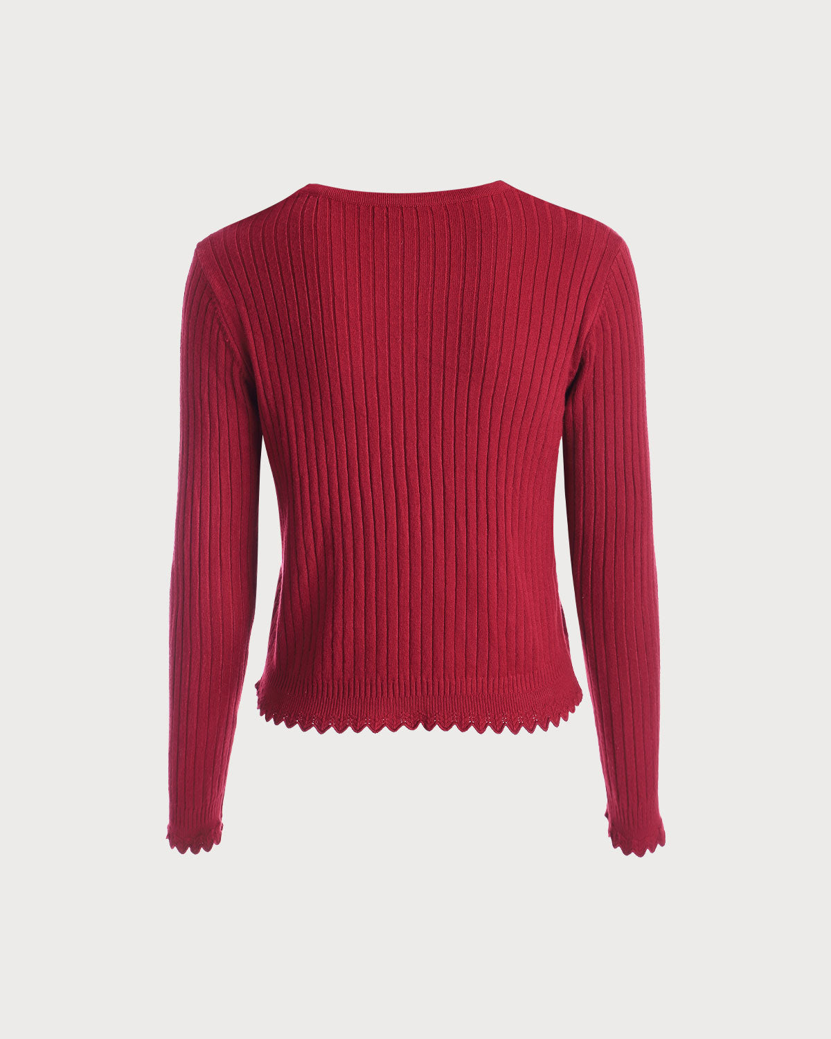 Düz V Yaka Nervürlü Hırka