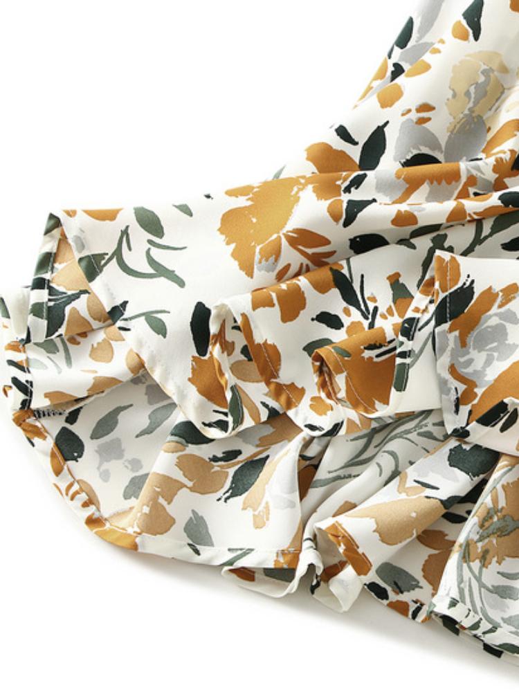 Thea Vintage Çiçek Desenli Kloş Etek