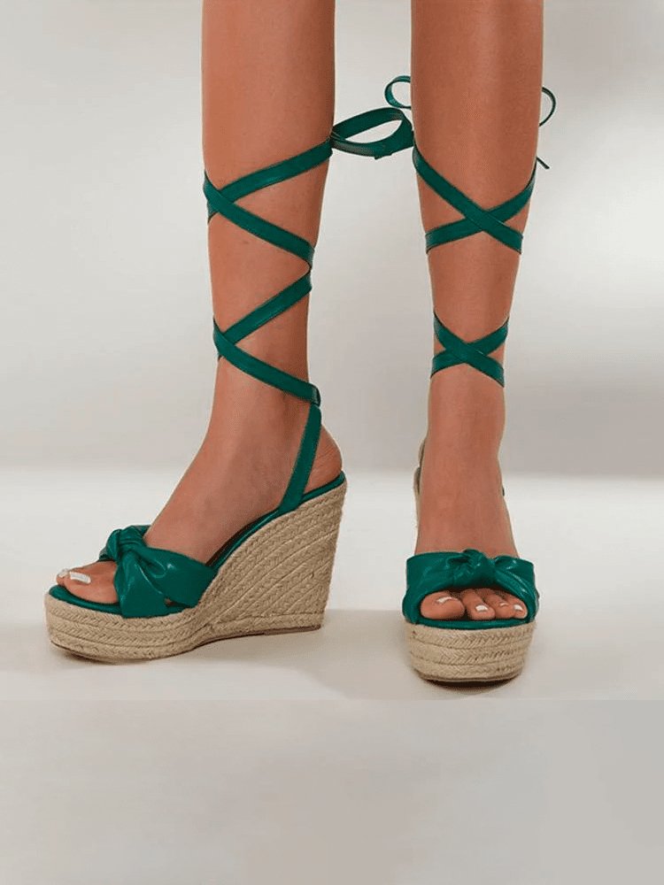 Tina Askılı Hasır Dolgu Topuklu Ayakkabı