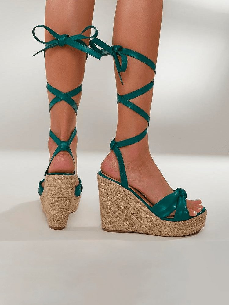 Tina Askılı Hasır Dolgu Topuklu Ayakkabı