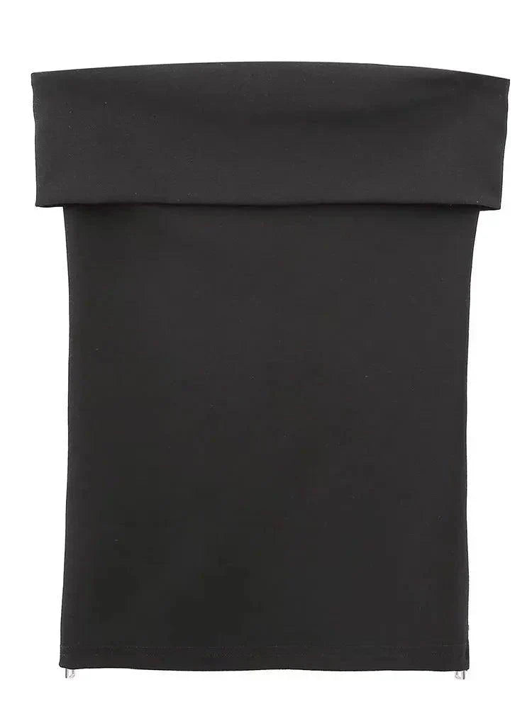 Aus Straplez Yırtmaçlı Bluz