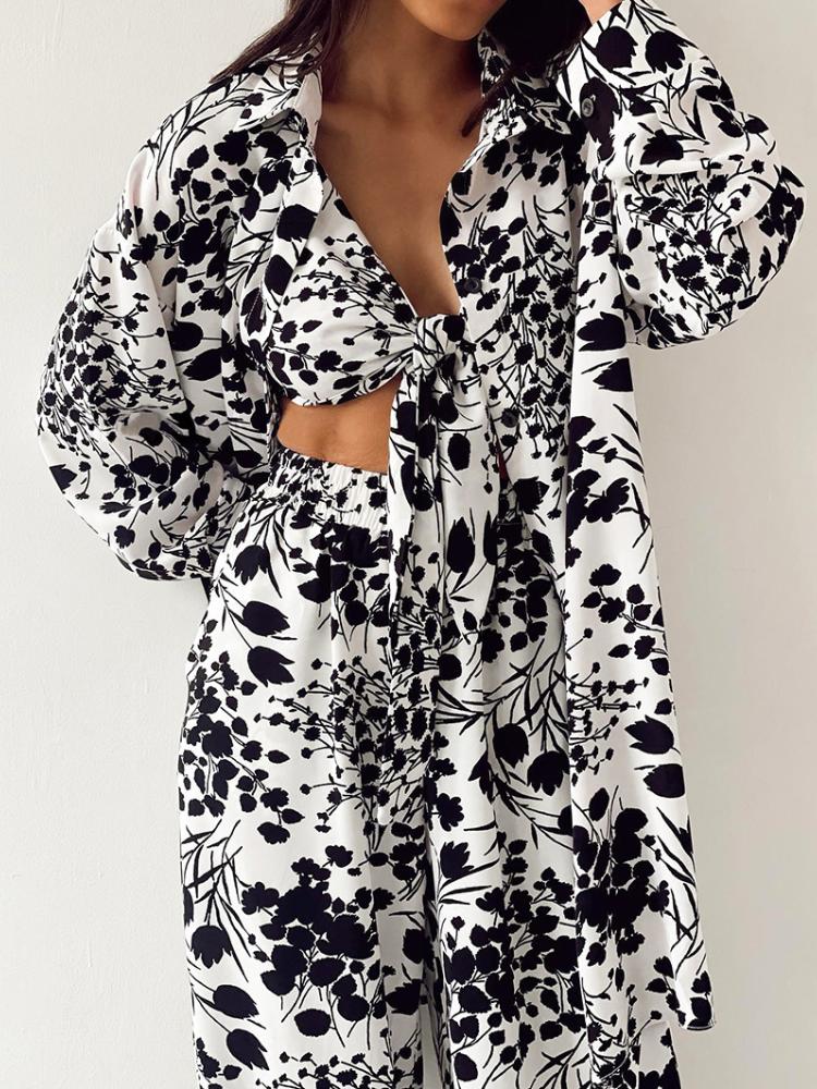 Trivia Baskılı Üç Parça Salon Takımı