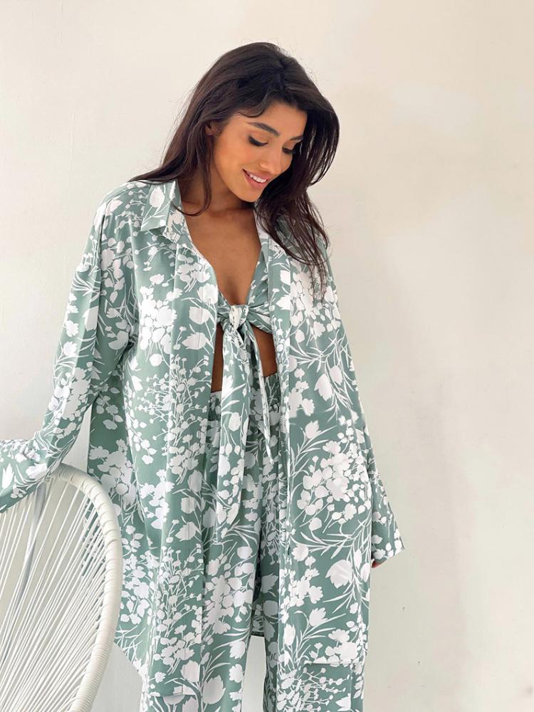 Trivia Baskılı Üç Parça Salon Takımı