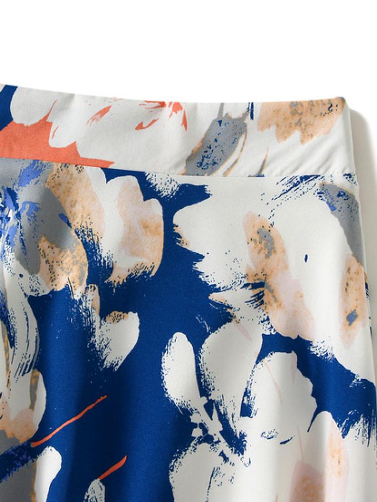 Una Çiçek Baskılı Kloş Etek