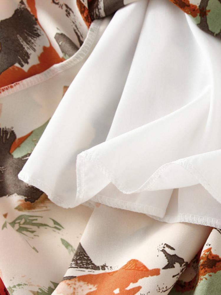 Una Çiçek Baskılı Kloş Etek