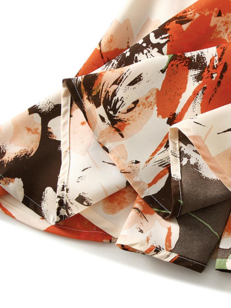 Una Çiçek Baskılı Kloş Etek