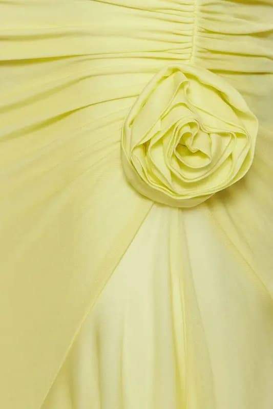 Valerie Asimetrik Fırfırlı Midi Elbise