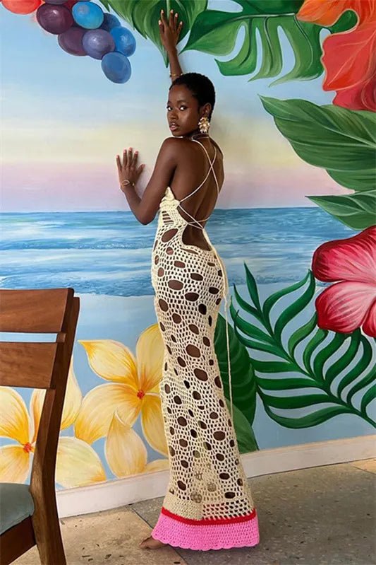 Viola Sırtı Açık Uzun Elbise