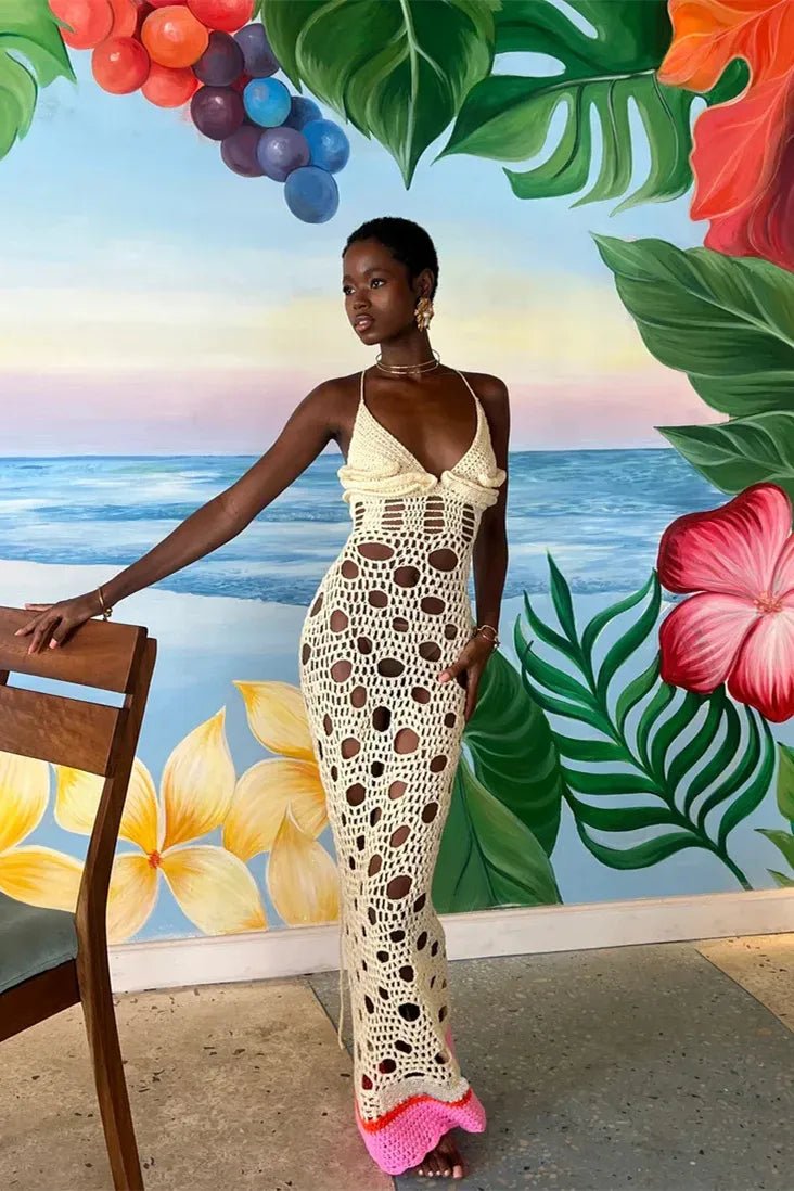 Viola Sırtı Açık Uzun Elbise