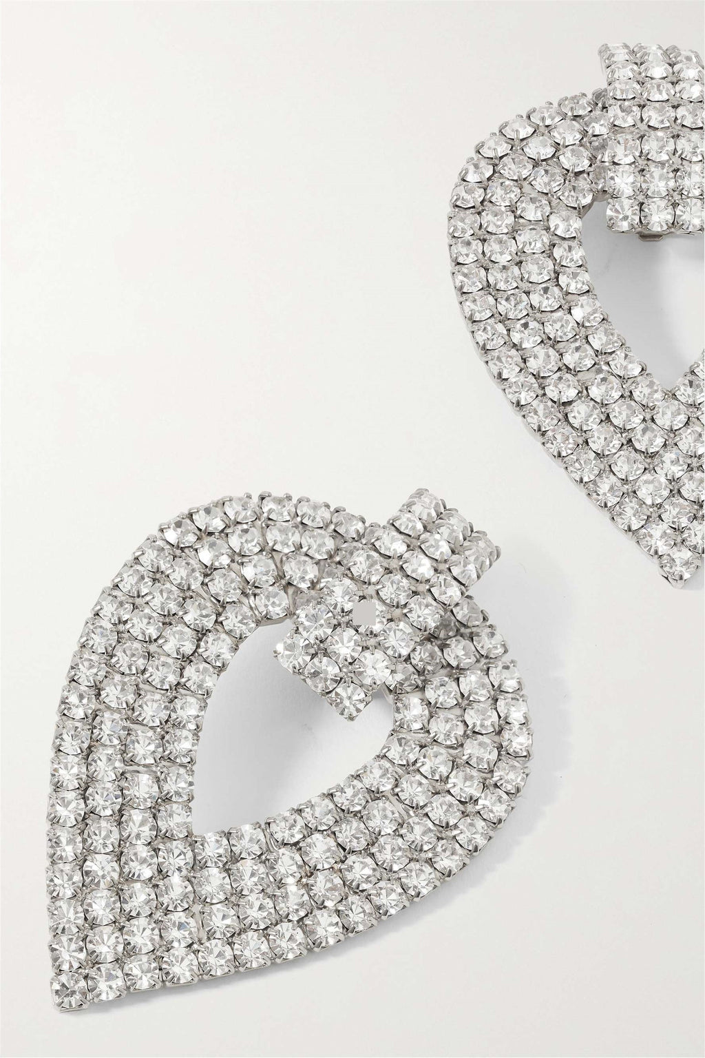 İçi Boş Kristal Kalp Küpe