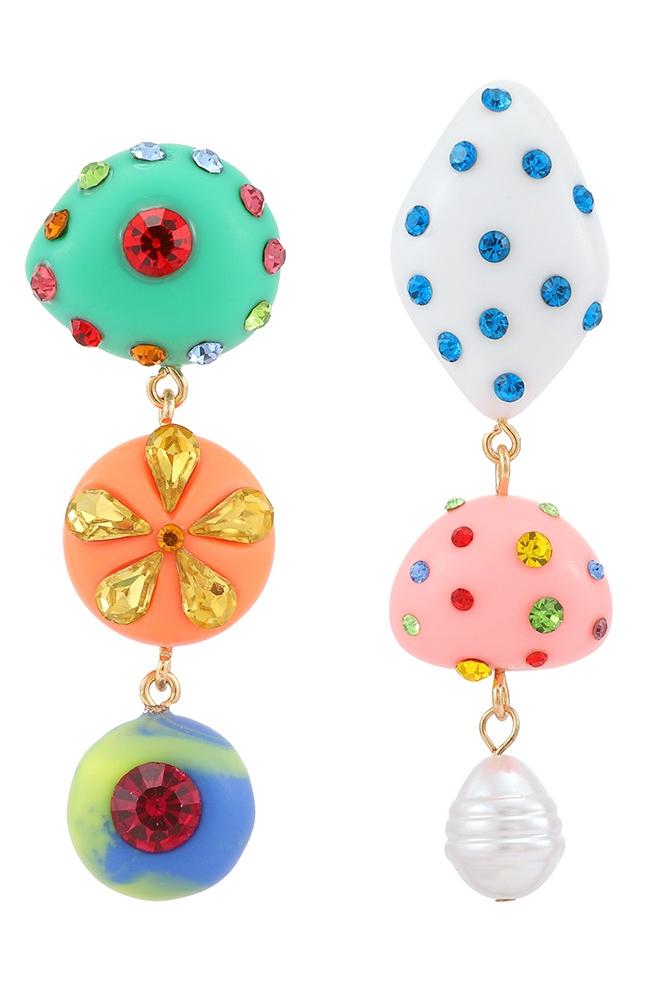 Wiola Renkli Taşlı Küpe